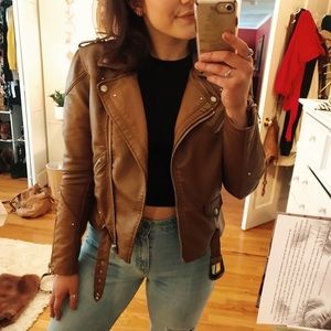 Vegan Leather Moto Jacket